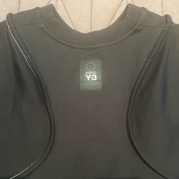 Y-3 Yohji Yamamoto Black Top w/Geometric Contrasting Top Stitching Size L - Picture 7 of 15